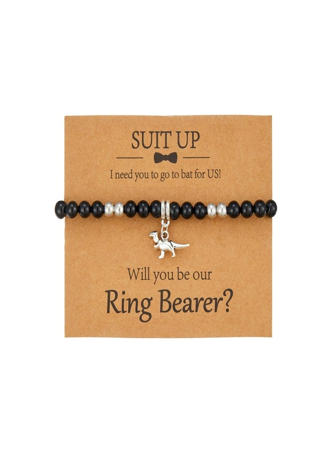 Sanyaa Ring Bearer Dinosaur Proposal Bracelet Will You Be Our Ring Bearer, Thank You For Being Our Ring Bearer Wedding Gift (Ring Bearer？) - Image 1